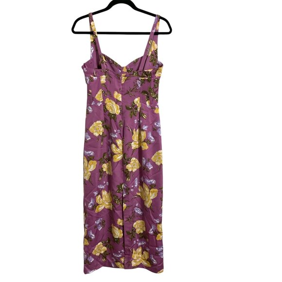 ZARA Printed Corset Style Midi Dress New in Purple size Medium - Picture 4 of 13